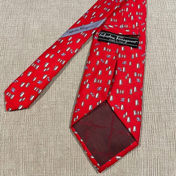 Ferragamo Silk Penguin Tie - Picture 1 of 5